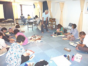 Lev with artistic students