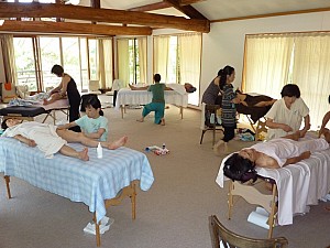 MLC  Basic  class  practising  leg  massage