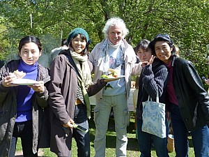 With Japanese friends at nearby Moray Steiner School